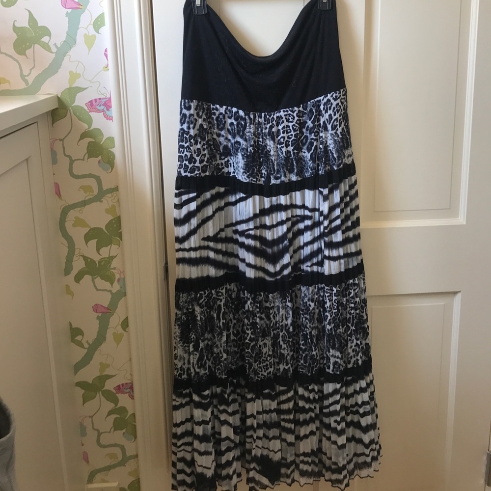 Chico's multi-animal print maxi skirt