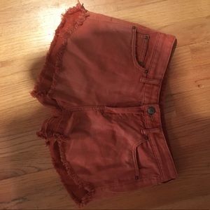 Free People Burnt Orange Jean Shorts