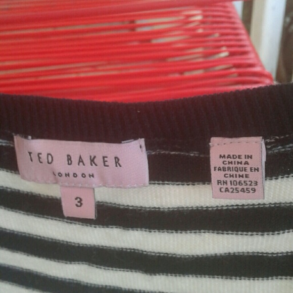 TED BAKER LONDON NAVY-CREAM CARDIGAN SWEATER SET - Picture 7 of 7