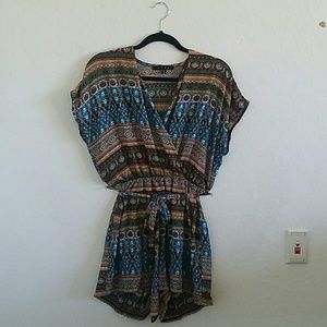 **SOLD** Multi color and printed romper