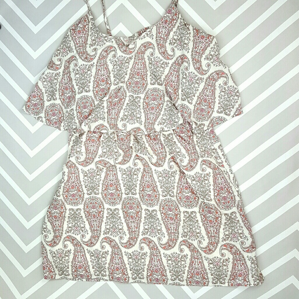 Old Navy Layered Paisley Floral Dress Spring Boho