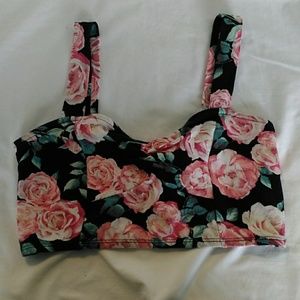 Floral rose crop top