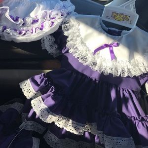 Little dolly ruffled dress and diaper cover new!