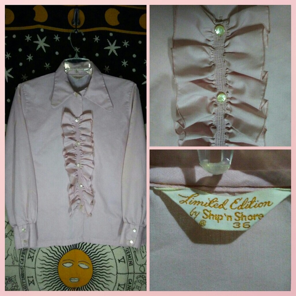 VINTAGE Limited Edition Light Pink Collared Blouse