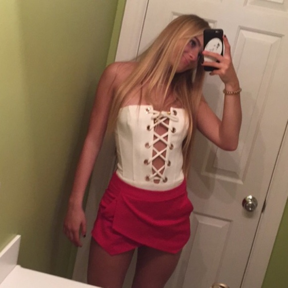 red cute skort