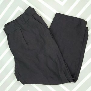 Loft Grey Linen Casual Cozy Pull on Capri Pants