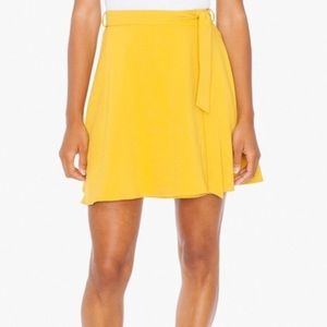 American Apparel Wrap Skirt Mustard