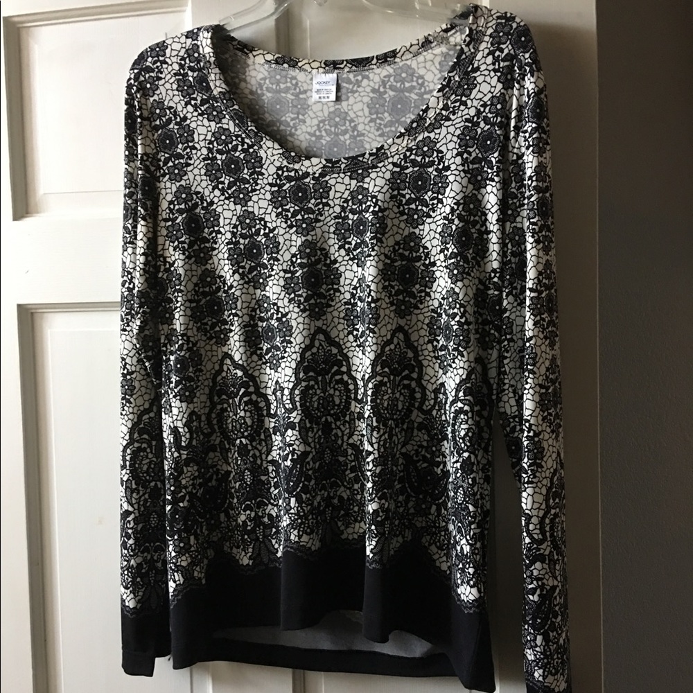 White and black blouse