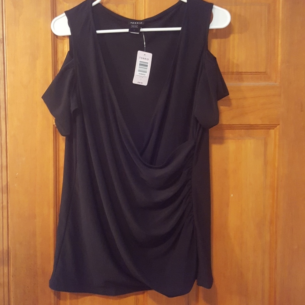 Cold Shoulder Surplice Top