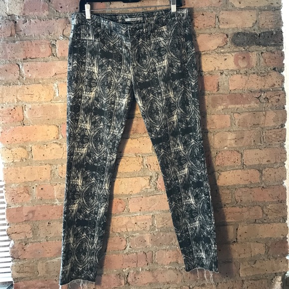 Rich & Skinny Blk/Cream Patterned Denim, Size 31 - Picture 1 of 4