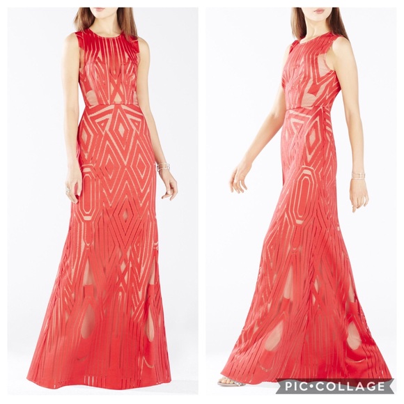 BCBGMaxAzria Dresses & Skirts - BCBGMaxazria Geometric Print Red Dress
