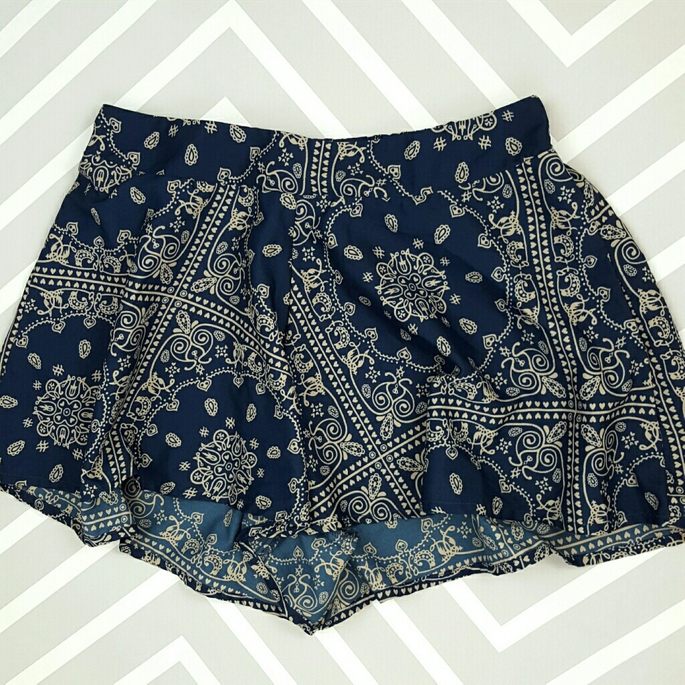 Charlotte Russe Blue Indian Western Shorts Summer