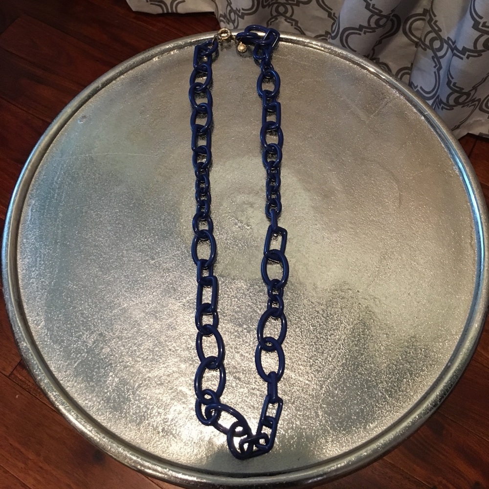 J. Crew Blue Chunk Link Necklace