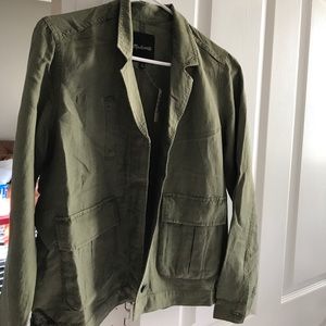 BNWT Madewell army green cargo linen coat size M