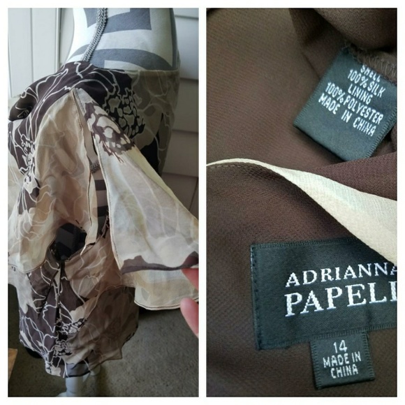 Adrianna Papell Floral Print Silk Blouse see desc - Picture 3 of 5