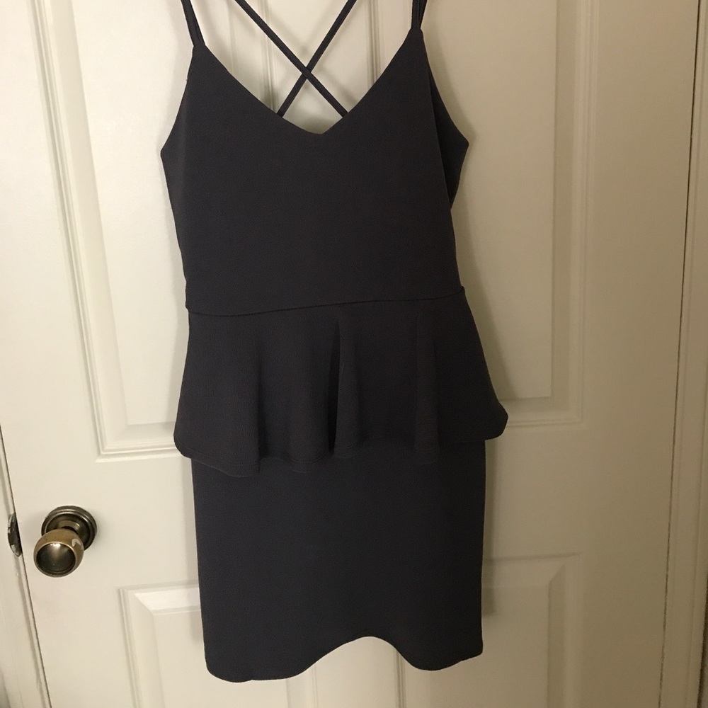 Grey peplum dress