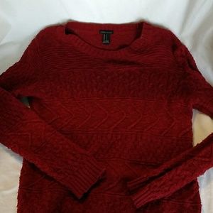 Red textured sweater