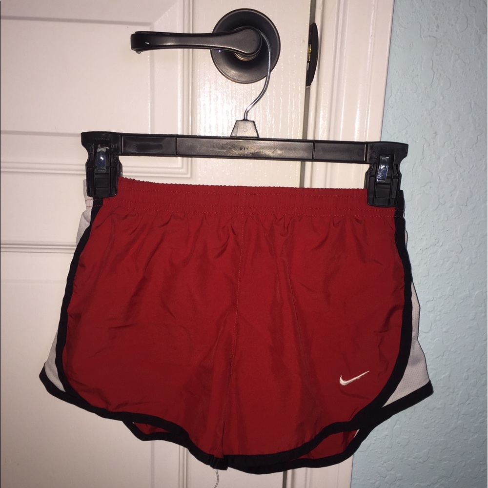 red nike running shorts