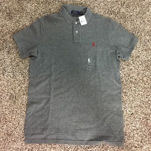 Brand new size L Ralph Lauren grey collar t-shirt