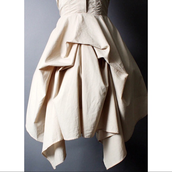 Khaki Brown Steampunk Victorian Gothic Desert Suspender Bustle Dress S M L XL - Picture 3 of 3