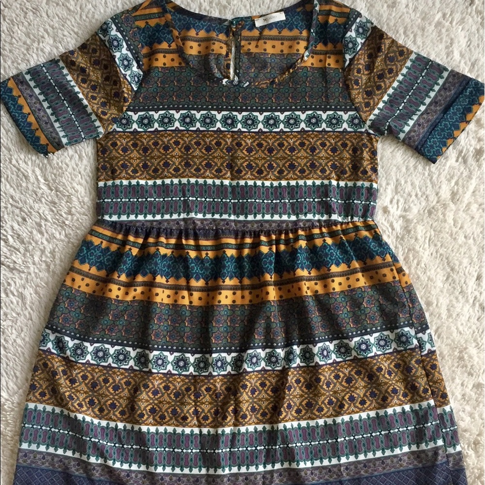 Boho Print Babydoll/Swing Dress