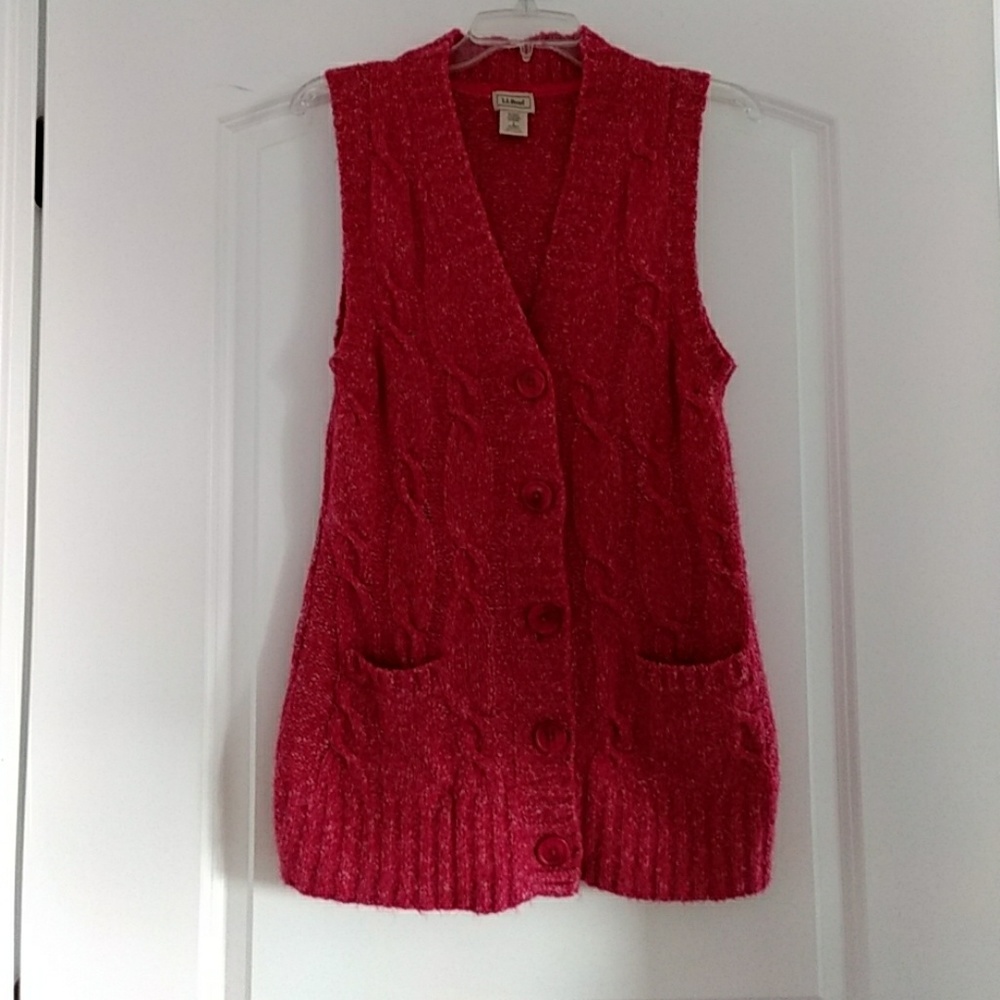 L L Bean rose colored sweater