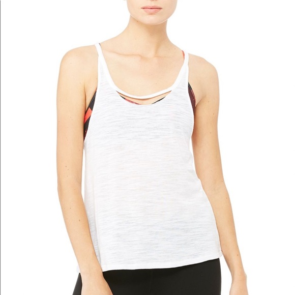 ALO Yoga Tops - Alo Yoga White Split Tank