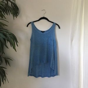 Blue and white knit tank