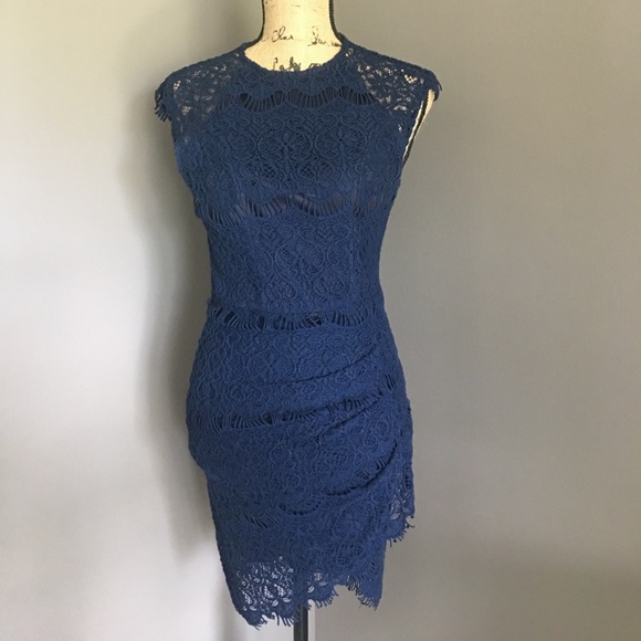 Hello Molly Dresses & Skirts - Hello Molly navy blue lace cocktail dress.