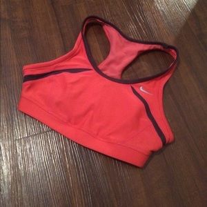 Nike Fit Orange Red Athletic Sports Bra XS