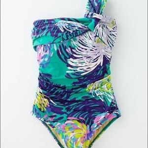 Garnet Hill One Shoulder Swimsuit