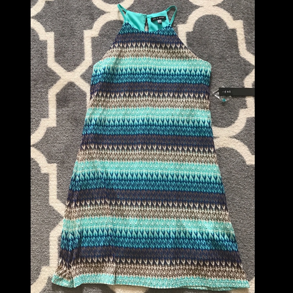 "As U Wish" Halter Blue Dress
