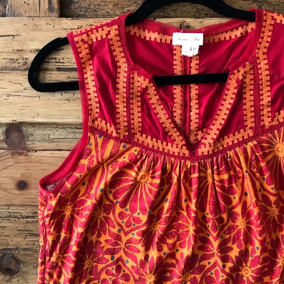 Anthropologie Tops - Meadow Rue 100% Embroidered Tank