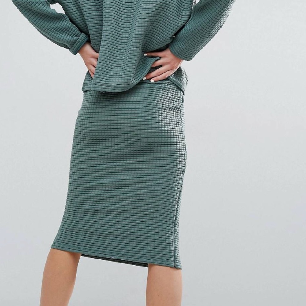 Monki Midi Grid Skirt