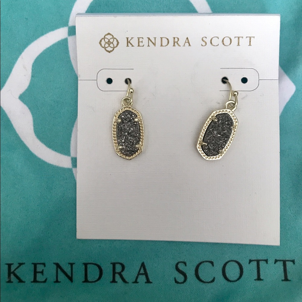 Kendra Scott Gold Plated Platinum Drusy Earrings