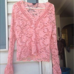 Long sleeve lace top