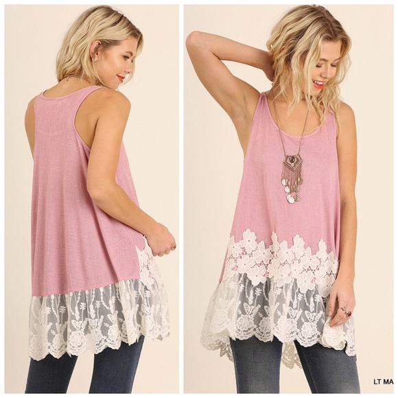 Light Mauve floral lace tunic! - Picture 3 of 4