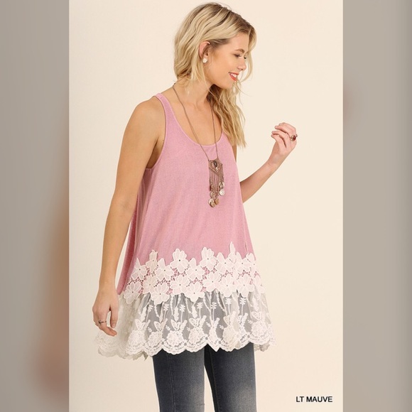 Light Mauve floral lace tunic! - Picture 4 of 4