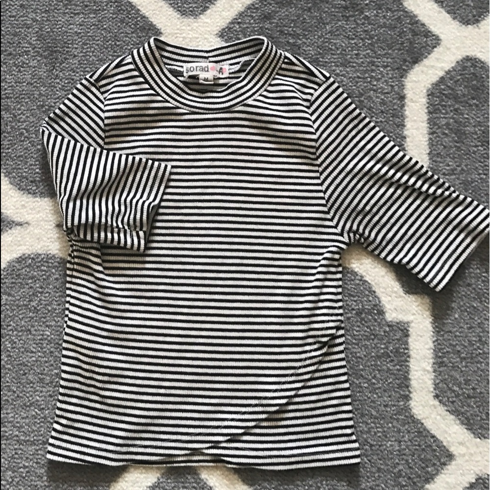 Black/Cream Origami Crop Top