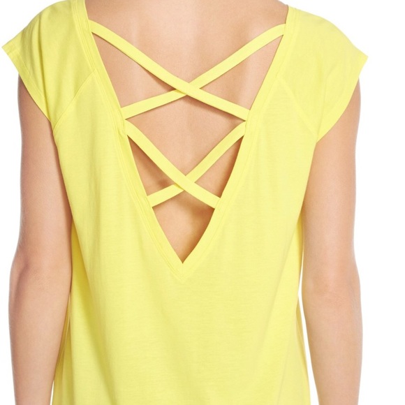 Zella Tops - yellow zella pirouette shirt size L