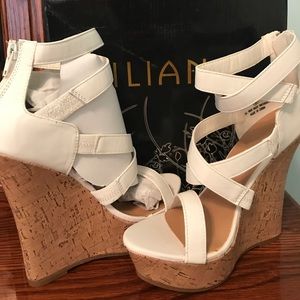 New Liliana White Wedges Size 8