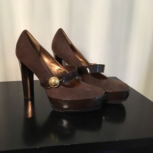 Coach patent and suede Mary Janes size 8