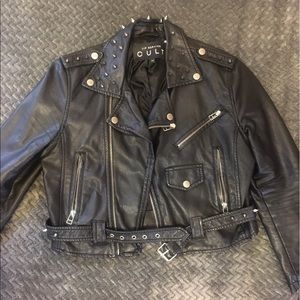 Rare Lip Service Cult Vegan Moto Motorcycle Jacket