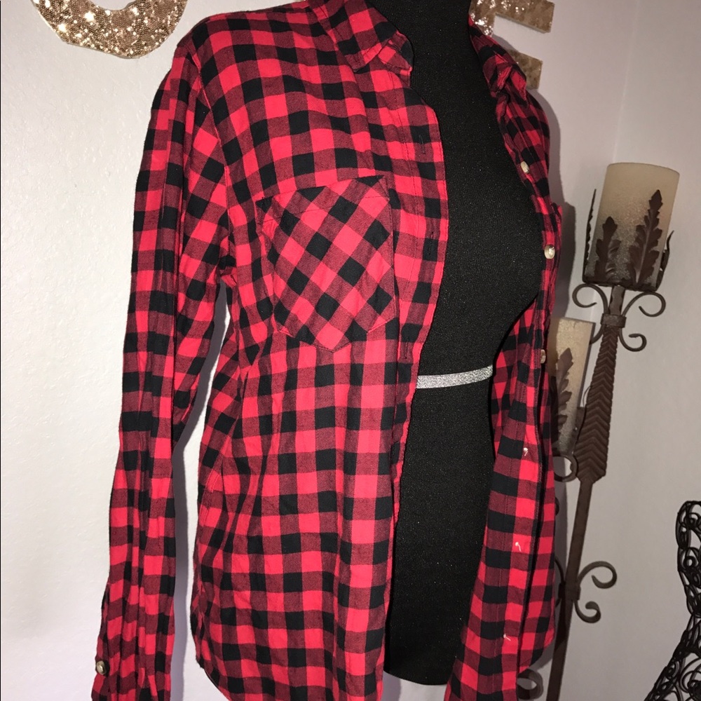Red and black checkered button up Shirt