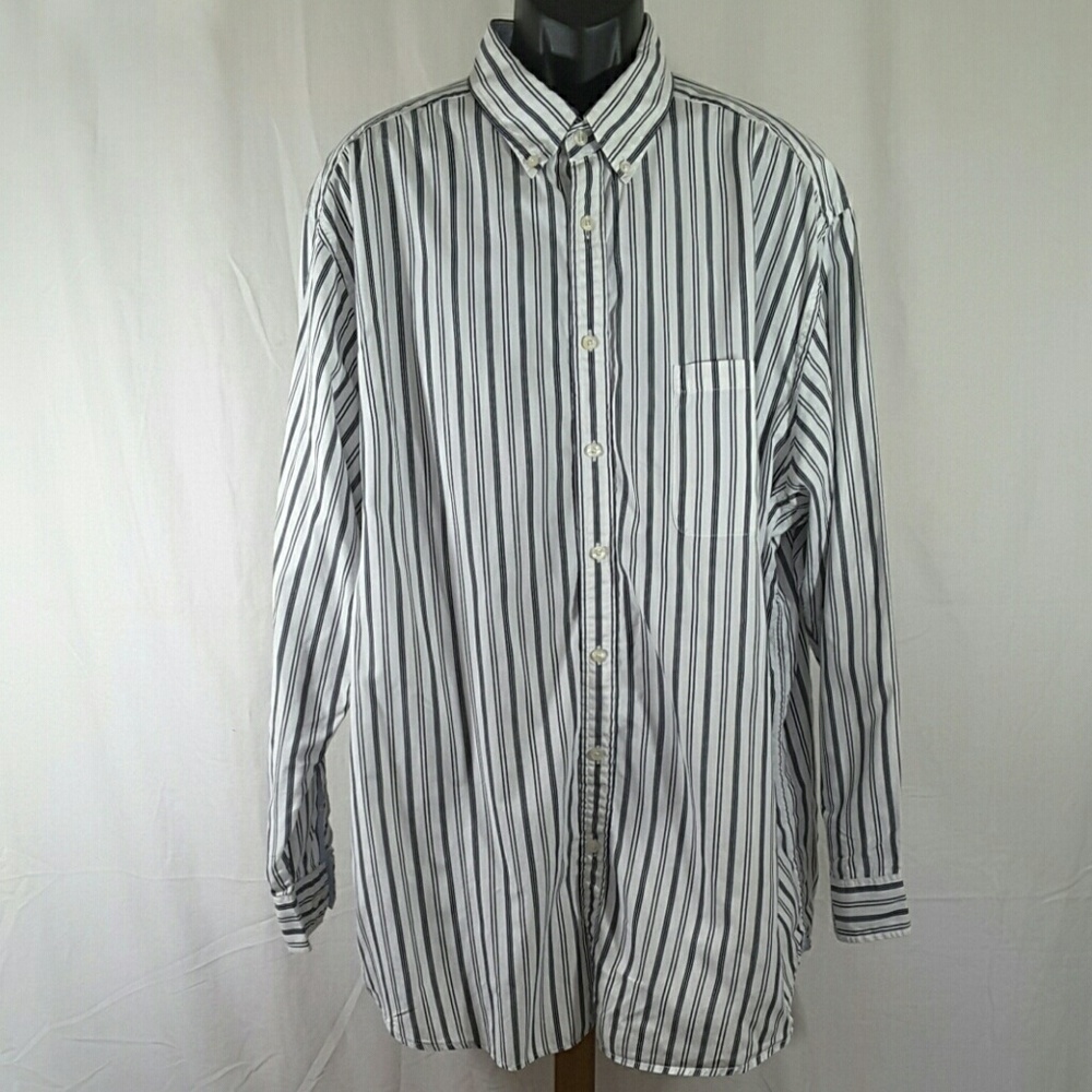 Roundtree & Yorke Blue Striped Long Sleeved 3XT
