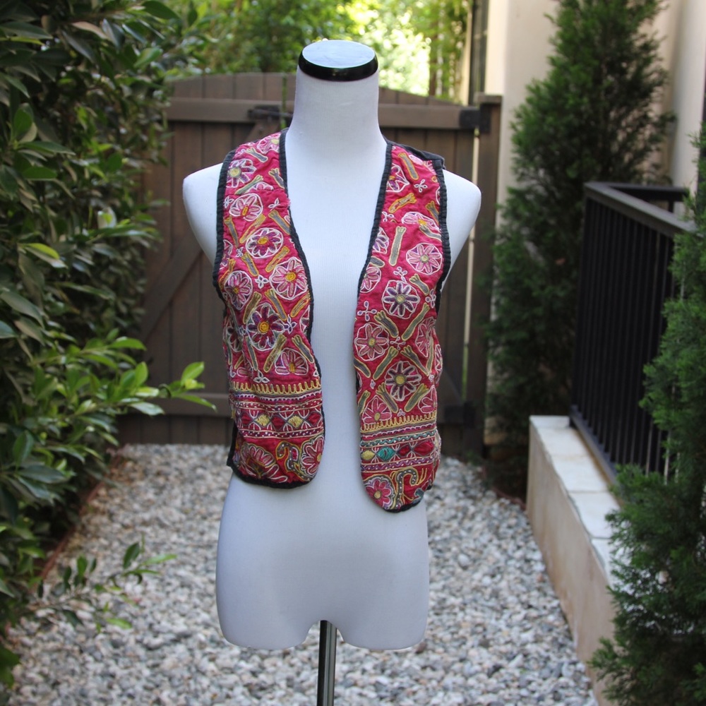 Embroidered Red Vest