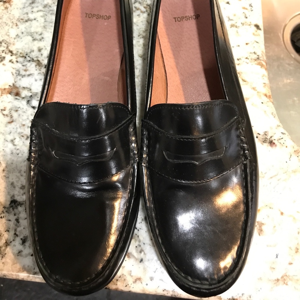 Top shop black penny loafers