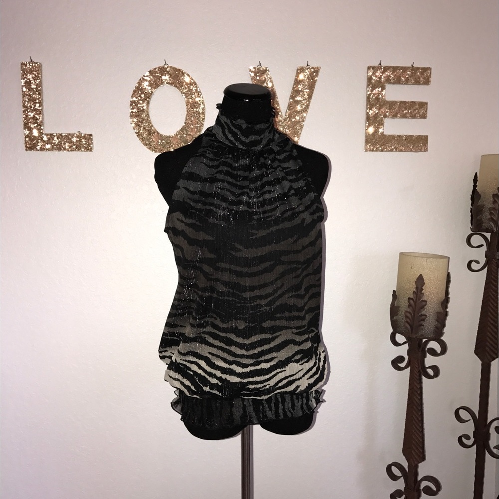 Elegant Zebra Print Top