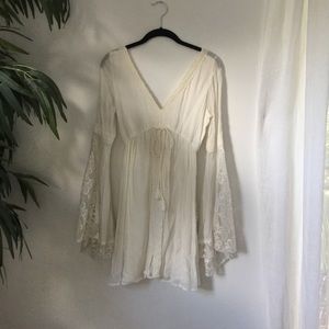Flowy cream lace dress