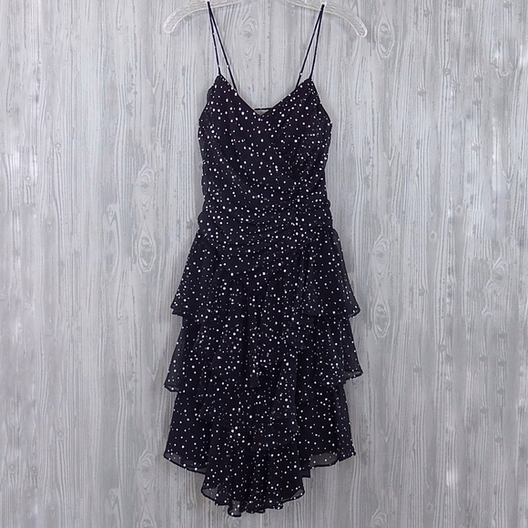 Cache Dresses & Skirts - Cache Polka Dot V Neck Lace Up Back Dress Size 6